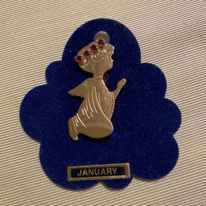 January Birthstone Angel Brooch